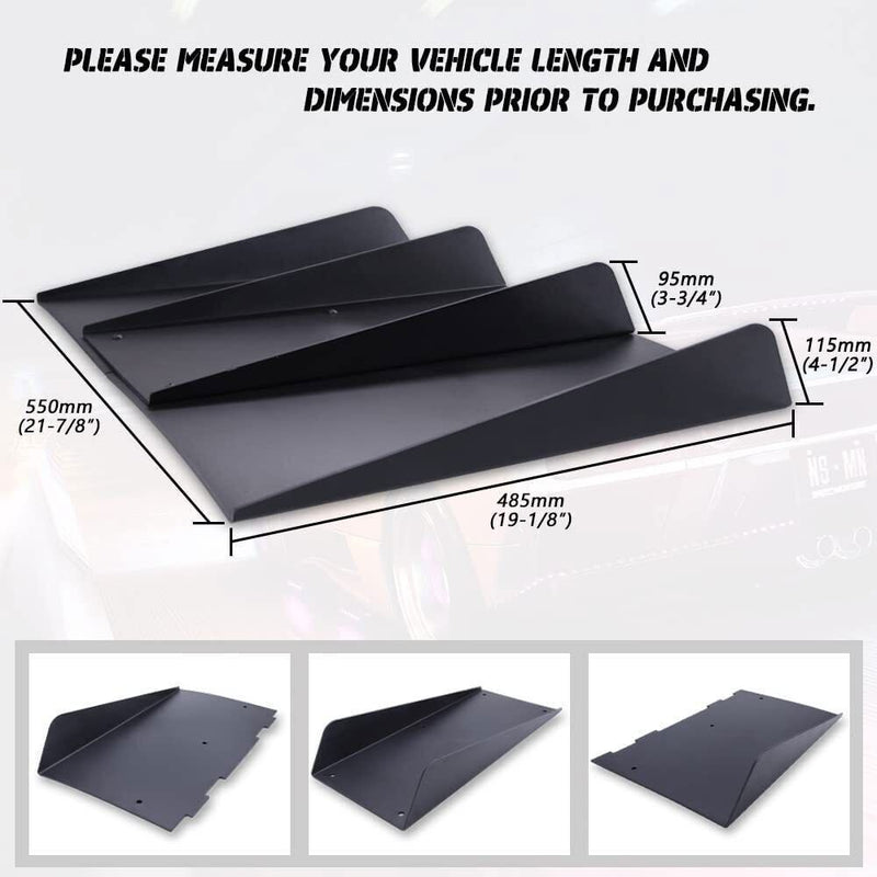 DURAFORCE For New Edge Ford Mustang 4 Shark Fins Car Rear Bumper Lip Diffuser Splitter US