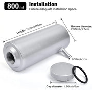 DURAFORCE Coolant Overflow Tank Radiator Bottle Universal 800ml Aluminum with Hose Line US