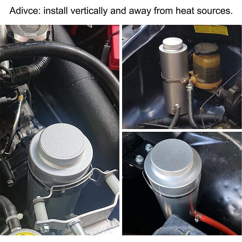 DURAFORCE Coolant Overflow Tank Radiator Bottle Universal 800ml Aluminum with Hose Line US