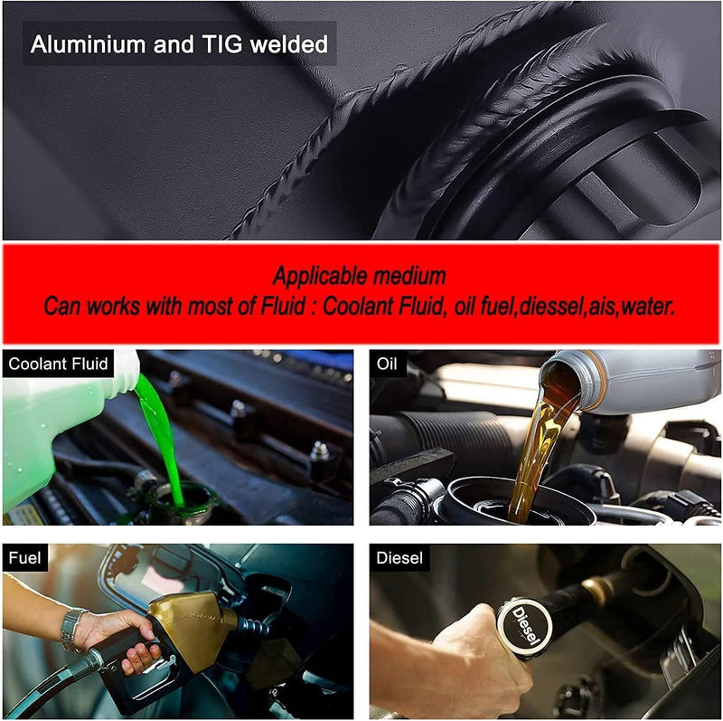 DURAFORCE Car Overflow Coolant Radiator Tank,Reservoir Expansion,Universal 1L Aluminum BK
