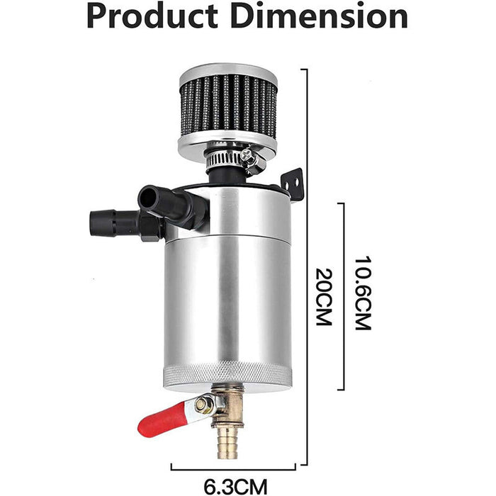 DURAFORCE 2-Port Oil Catch Can Kit Reservoir Petrol Diesel Turbo Baffled Tank Universal