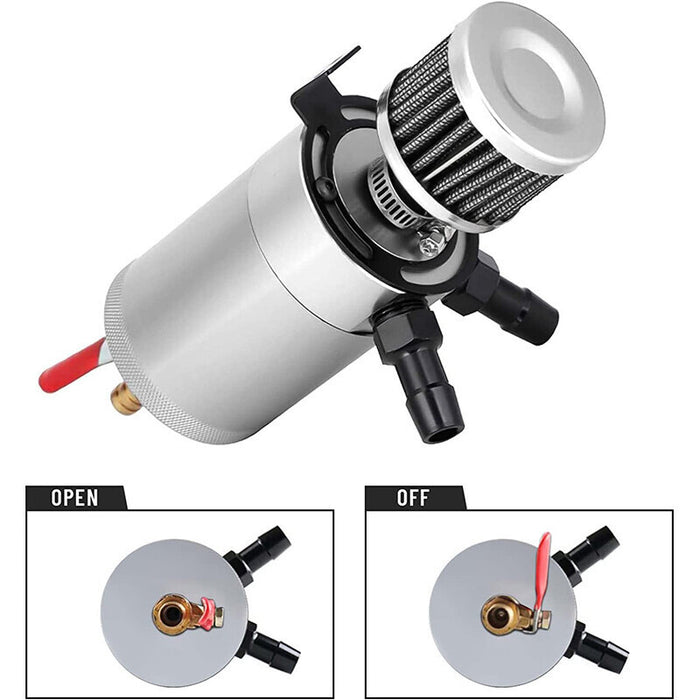 DURAFORCE 2-Port Oil Catch Can Kit Reservoir Petrol Diesel Turbo Baffled Tank Universal
