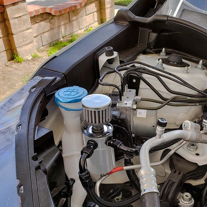 DURAFORCE 2-Port Oil Catch Can Kit Reservoir Petrol Diesel Turbo Baffled Tank Universal