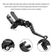 DURAFORCE 7/8" Motorcycle Handlebar Hydraulic Brake Master Cylinder & Clutch Lever Black