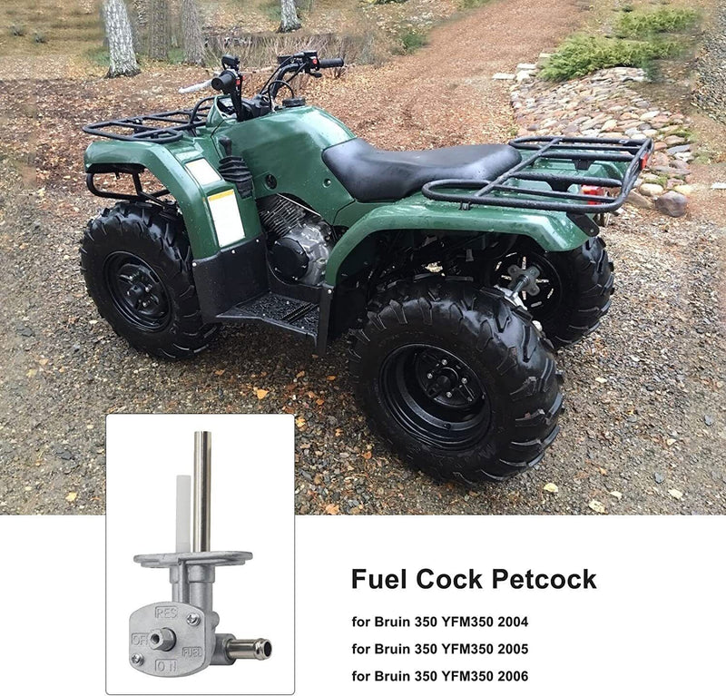 DURAFORCE Fuel Valve Petcock & Lever Screw For Yamaha Grizzly Bruin YFM350, Grizzly YFM660