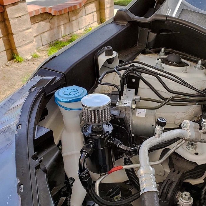 DURAFORCE 2-Port Oil Catch Can Kit Reservoir Petrol Diesel Turbo Baffled Universal Black
