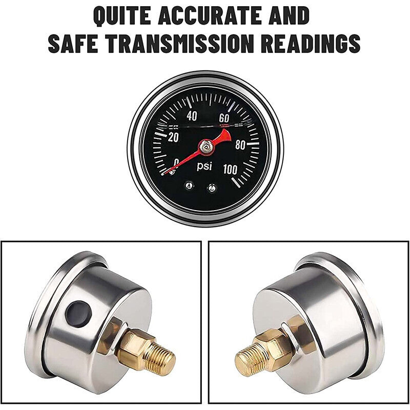 DURAFORCE Universal Fuel Pressure Regulator Kit 100psi Guage AN6 Fuel Line Hose Fittings
