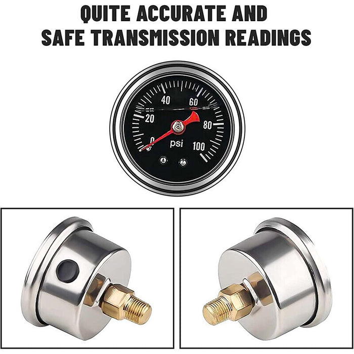 DURAFORCE Universal Fuel Pressure Regulator Kit 100psi Guage AN6 Fuel Line Hose Fittings