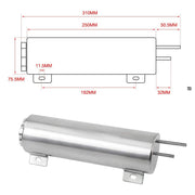 DURAFORCE 3"x10" Polished Stainless Steel Radiator Coolant Overflow Catch Puke Tank 32OZ