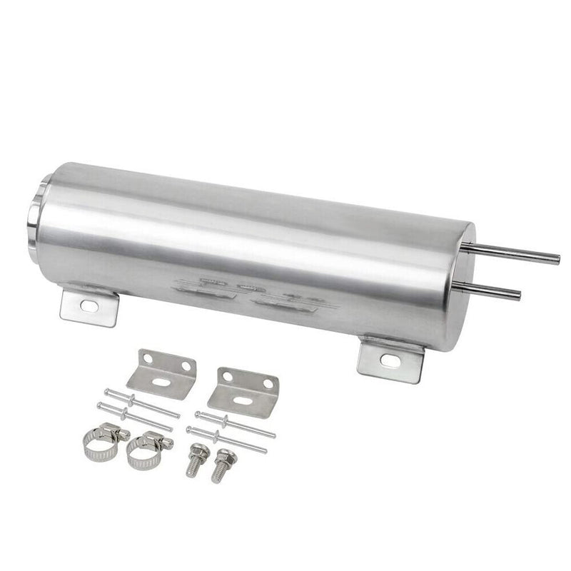 DURAFORCE 3"x10" Polished Stainless Steel Radiator Coolant Overflow Catch Puke Tank 32OZ