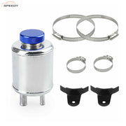 DURAFORCE Universal Aluminum Racing Power Steering Fluid Reservoir Tank Clamps Kit Sliver