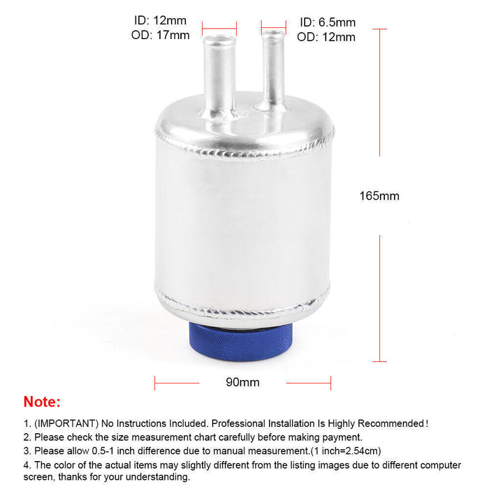 DURAFORCE Universal Aluminum Racing Power Steering Fluid Reservoir Tank Clamps Kit Sliver