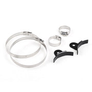 DURAFORCE Universal Aluminum Racing Power Steering Fluid Reservoir Tank Clamps Kit Sliver