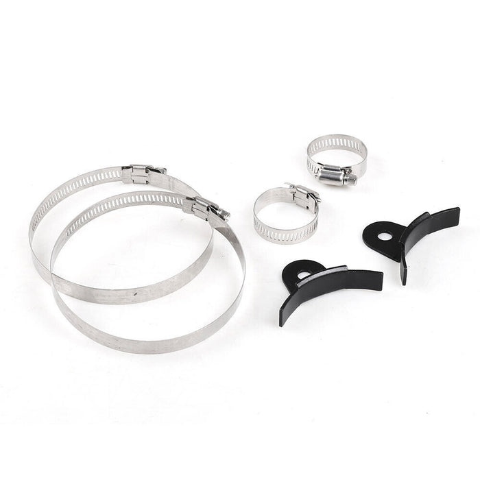 DURAFORCE Universal Aluminum Racing Power Steering Fluid Reservoir Tank Clamps Kit Sliver