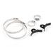 DURAFORCE Universal Aluminum Racing Power Steering Fluid Reservoir Tank Clamps Kit Sliver