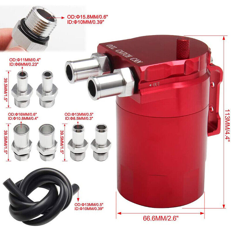 DURAFORCE Oil Catch Can Kit Reservoir Baffled Tank with Breather Filter Aluminum Engine US