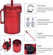 DURAFORCE Oil Catch Can Kit Reservoir Baffled Tank with Breather Filter Aluminum Engine US