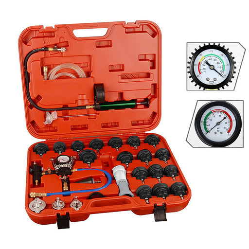 DURAFORCE 28pcs Radiator Pressure Tester Coolant Purge Refill Vacuum Cooling System Kit