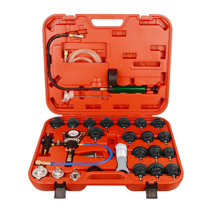 DURAFORCE 28pcs Radiator Pressure Tester Coolant Purge Refill Vacuum Cooling System Kit