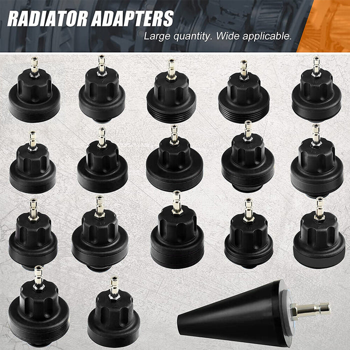 DURAFORCE 28pcs Radiator Pressure Tester Coolant Purge Refill Vacuum Cooling System Kit