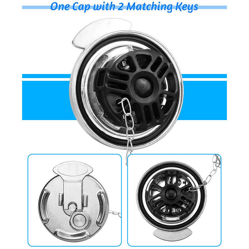 DURAFORCE 2X 600212 Locking Lever Fuel Cap 4" Fit For Peterbilt 11-04859-100 11-04859-200