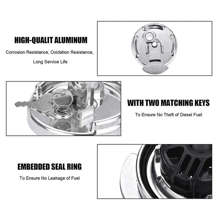 DURAFORCE 2X 600212 Locking Lever Fuel Cap 4" Fit For Peterbilt 11-04859-100 11-04859-200