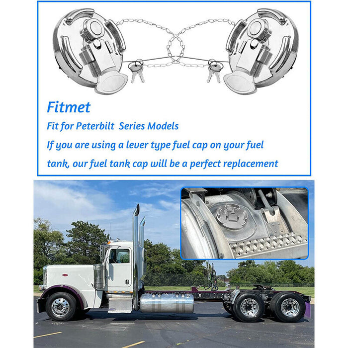 DURAFORCE 2X 600212 Locking Lever Fuel Cap 4" Fit For Peterbilt 11-04859-100 11-04859-200