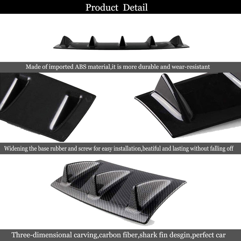 DURAFORCE Universal Carbon Look Rear Lower Bumper Diffuser Fin Spoiler Lip Wing Splitter