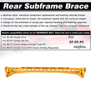 DURAFORCE Rear Lower Control Arm Subframe Brace Tie Bar for 92-95 Honda Civic EG 88-95 GD