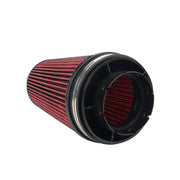 DURAFORCE RED 4" inch Inlet Truck Air Filter Dry Flow Clamp-On Round Cone Air Intake