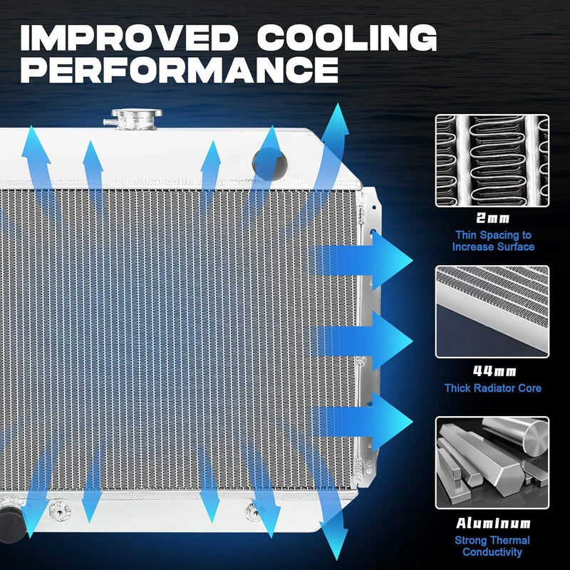 DURAFORCE 3 Row Aluminum Radiator For 68-79 Ford F-Series F100 F150 F250 F350 78-79 Bronco