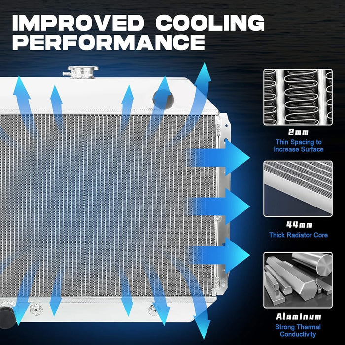 DURAFORCE 3 Row Aluminum Radiator For 68-79 Ford F-Series F100 F150 F250 F350 78-79 Bronco