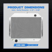DURAFORCE 3 Row Aluminum Radiator For 68-79 Ford F-Series F100 F150 F250 F350 78-79 Bronco