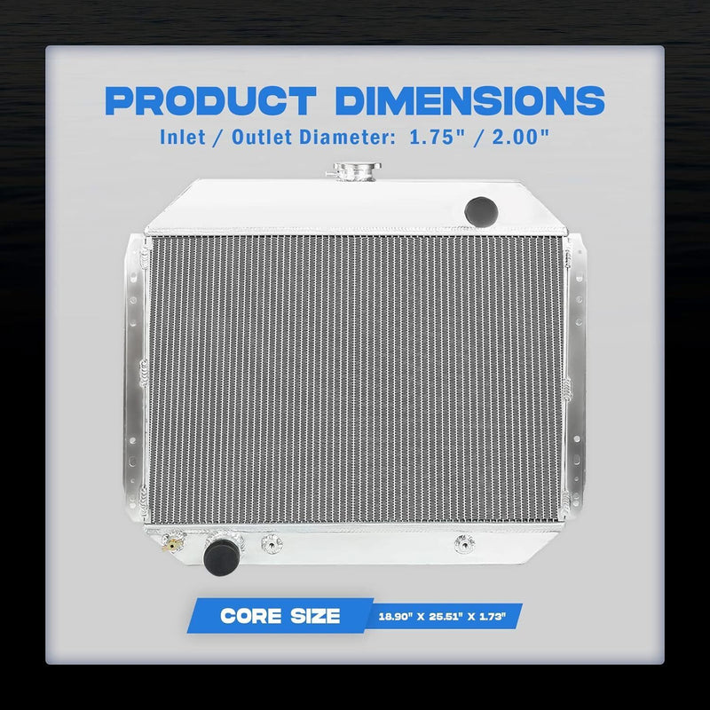 DURAFORCE 3 Row Aluminum Radiator For 68-79 Ford F-Series F100 F150 F250 F350 78-79 Bronco