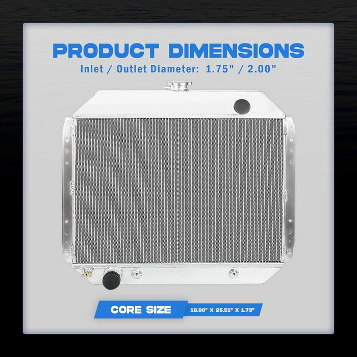 DURAFORCE 3 Row Aluminum Radiator For 68-79 Ford F-Series F100 F150 F250 F350 78-79 Bronco