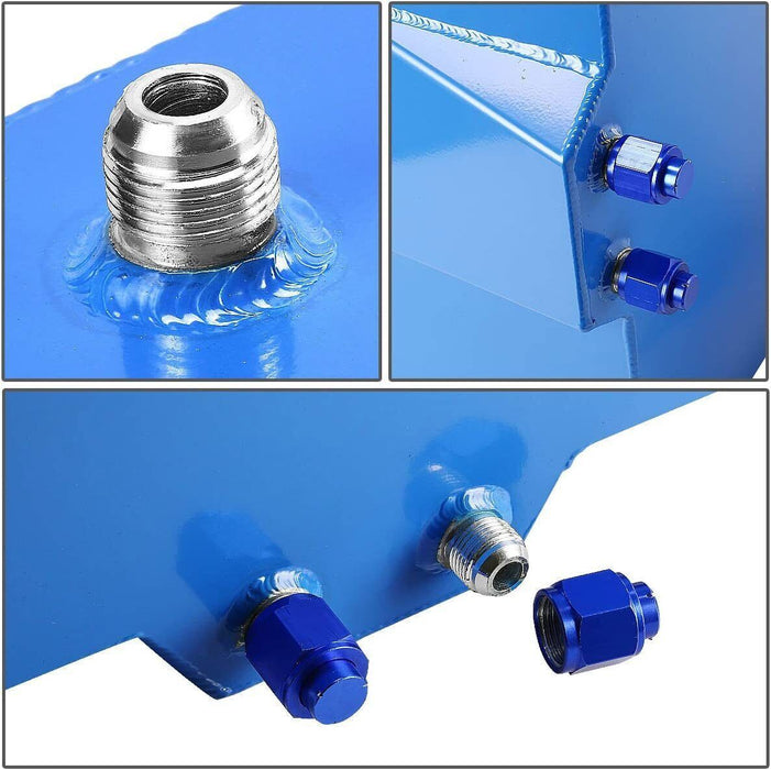 DURAFORCE 20 GALLON/76L BLUE ALUMINUM RACING/DRIFT FUEL/GAS CELL TANK+CAP+LEVEL SENDER