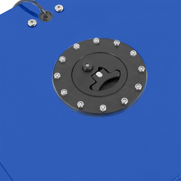 DURAFORCE 20 GALLON/76L BLUE ALUMINUM RACING/DRIFT FUEL/GAS CELL TANK+CAP+LEVEL SENDER