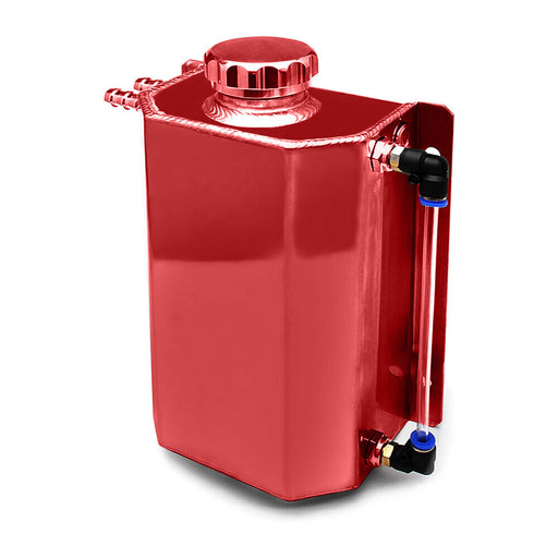 DURAFORCE 2L Red Aluminum Coolant Radiator Overflow Reservoir Expansion Water Tank
