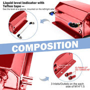 DURAFORCE 2L Red Aluminum Coolant Radiator Overflow Reservoir Expansion Water Tank