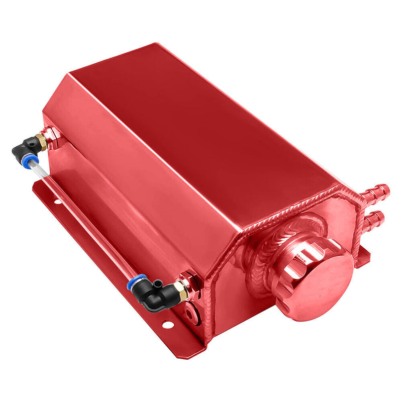DURAFORCE 2L Red Aluminum Coolant Radiator Overflow Reservoir Expansion Water Tank