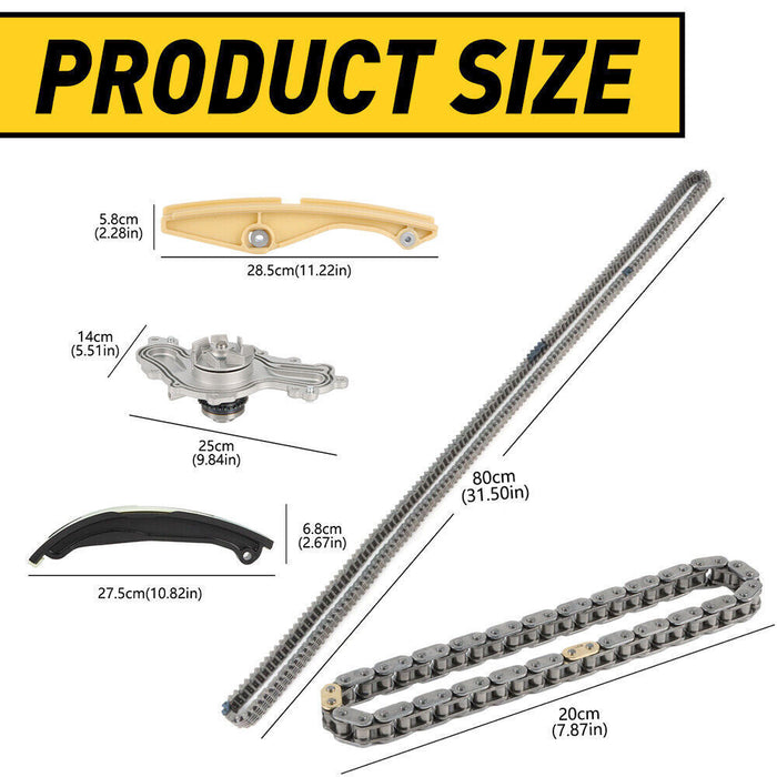 DURAFORCE Timing Chain+Water Pump Set For 2013-2019 Ford Explorer Edge Flex Taurus Lincoln