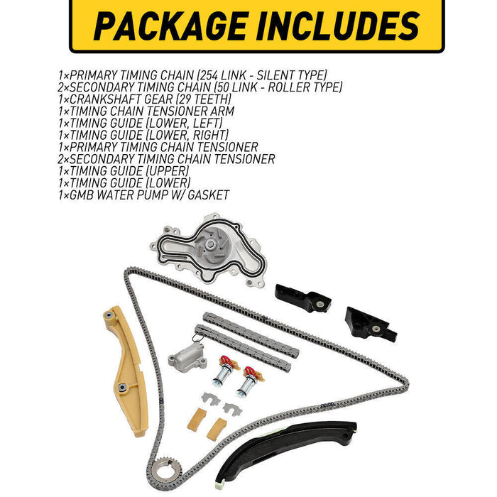 DURAFORCE Timing Chain+Water Pump Set For 2013-2019 Ford Explorer Edge Flex Taurus Lincoln