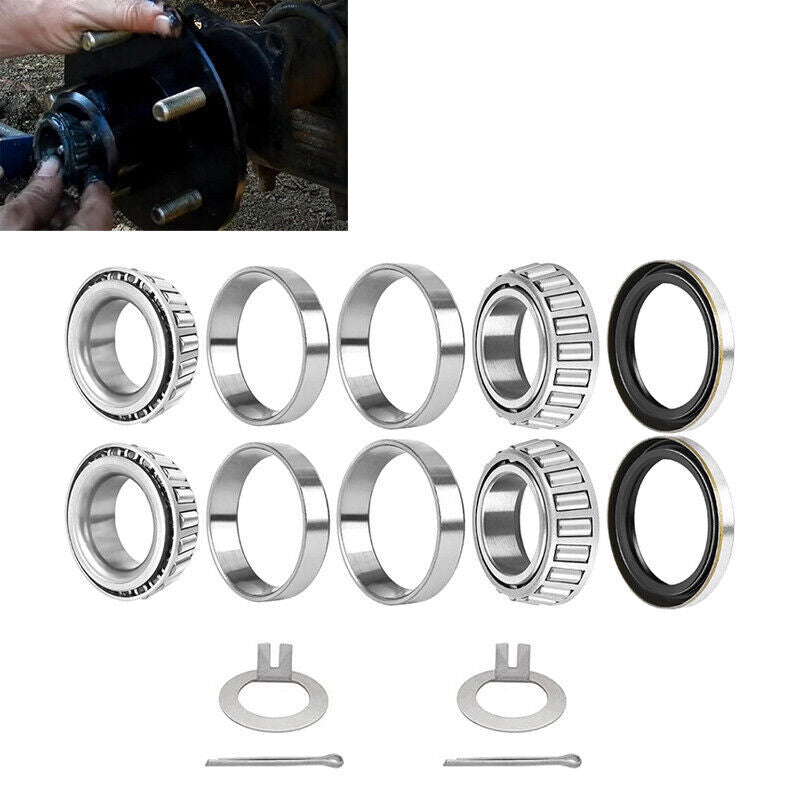 DURAFORCE 2 Pair Wheel Hub Trailer Bearing Kit L68149 L44649 for 3500 Lbs Trailer Axle #84