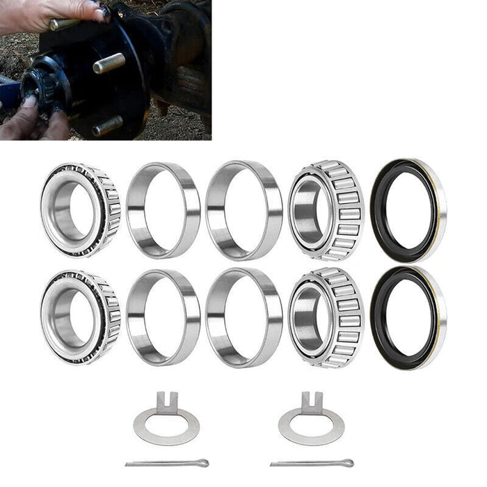 DURAFORCE 2 Pair Wheel Hub Trailer Bearing Kit L68149 L44649 for 3500 Lbs Trailer Axle #84