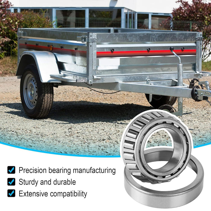 DURAFORCE 2 Pair Wheel Hub Trailer Bearing Kit L68149 L44649 for 3500 Lbs Trailer Axle #84