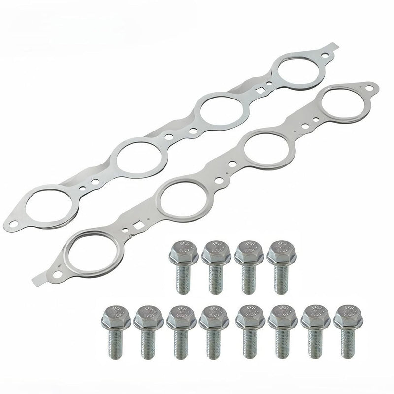 DURAFORCE Exhaust Manifold Header Gasket Pair with Bolts Fit For LS1 4.8 5.3 5.7 6.0 6.2L