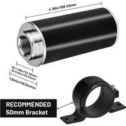 DURAFORCE High Flow Inline Fuel Filter 100 Micron Cleanable AN6 AN8 AN10 Adapter Universal