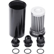 DURAFORCE High Flow Inline Fuel Filter 100 Micron Cleanable AN6 AN8 AN10 Adapter Universal