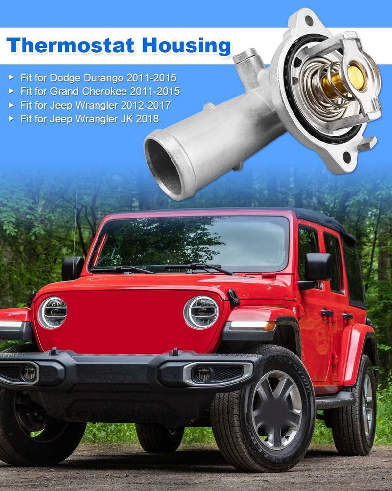 DURAFORCE Upgrade Aluminium Thermostat Housing Assembly For Jeep Cherokee Dodge Grand Cara