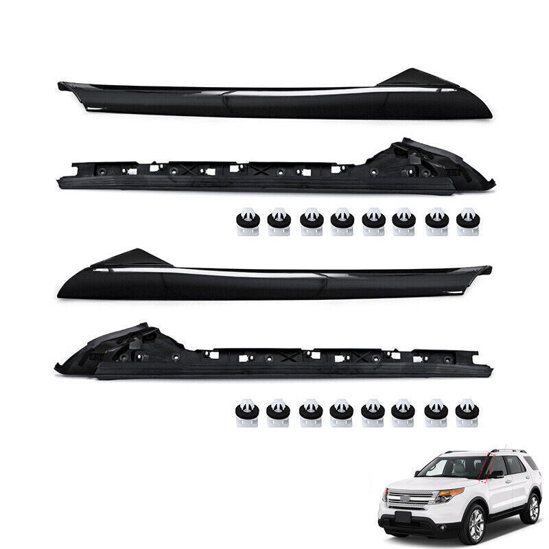 DURAFORCE 4PCS Left Right Side Windshield A-Pillar Molding Trim for 11-19 Ford Explorer, BB5Z7803137AA